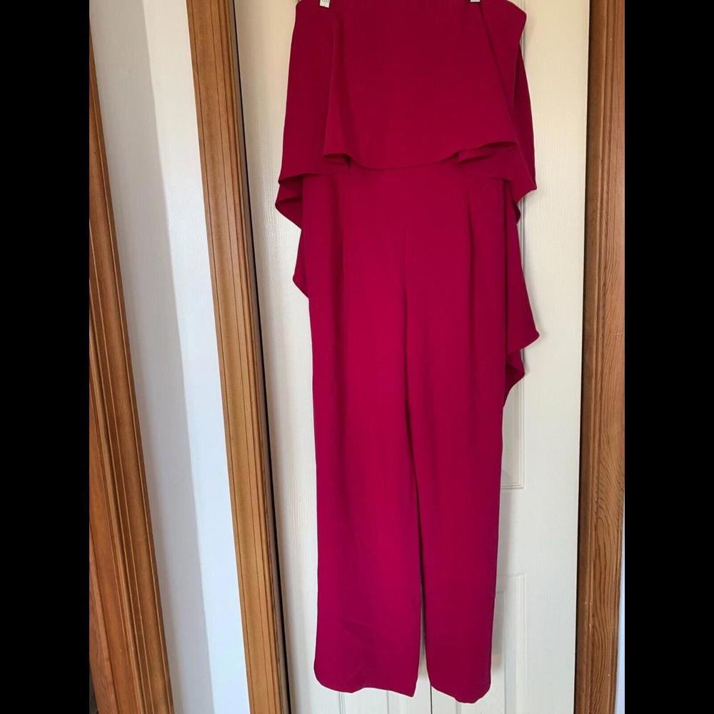 HALSTON Womens Wildberry Flow Jumpsuit Pink Size 2